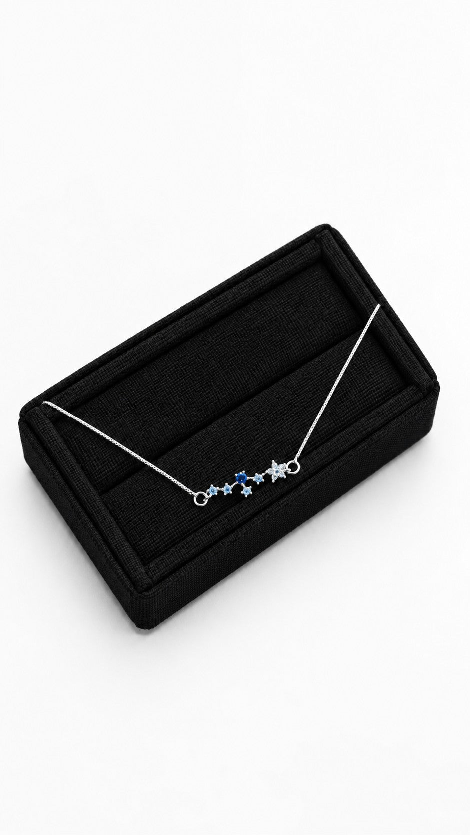 Colar Flor de Zircônia Azul